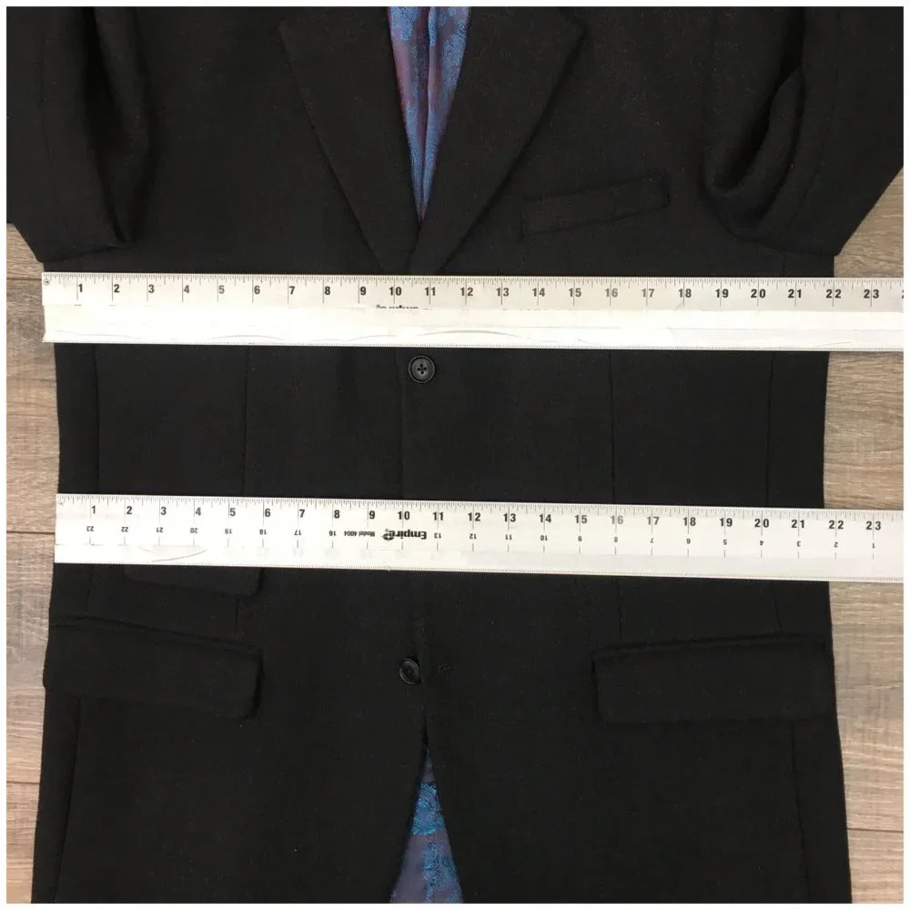 Studio Suits‎ Men's Long Coat Over Coat Wool Sports Jacket 40R Men Black Trench